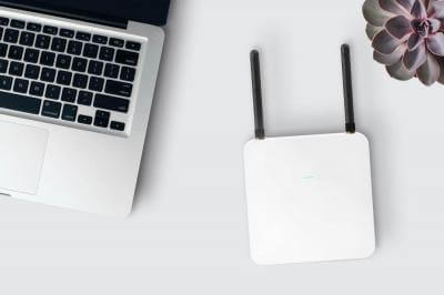 Router and laptop