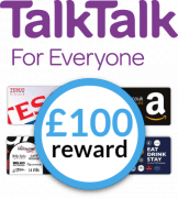 TalkTalk with choice of £100 reward card